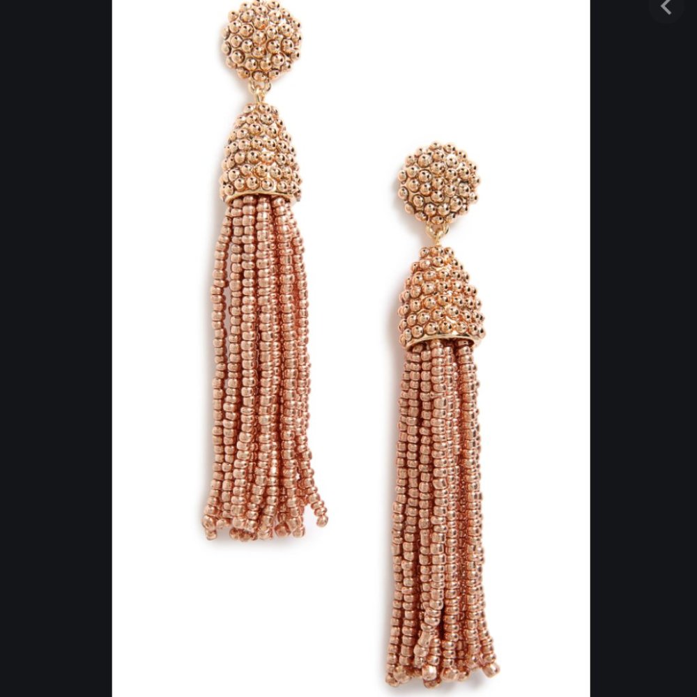 BaubleBar Piñata Tassel Earrings in Rose Gold